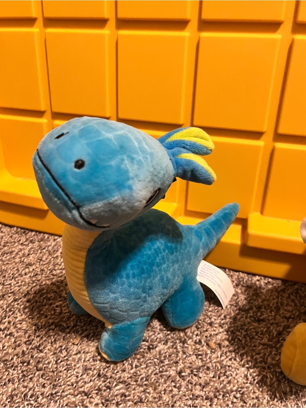 Plush Yellow Dino Stuffed Toy - Soft Kids Plushie - Picture 4 of 7